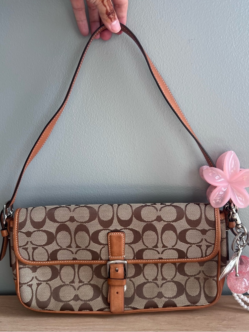 Vintage Coach Signature East West Shoulder Bag